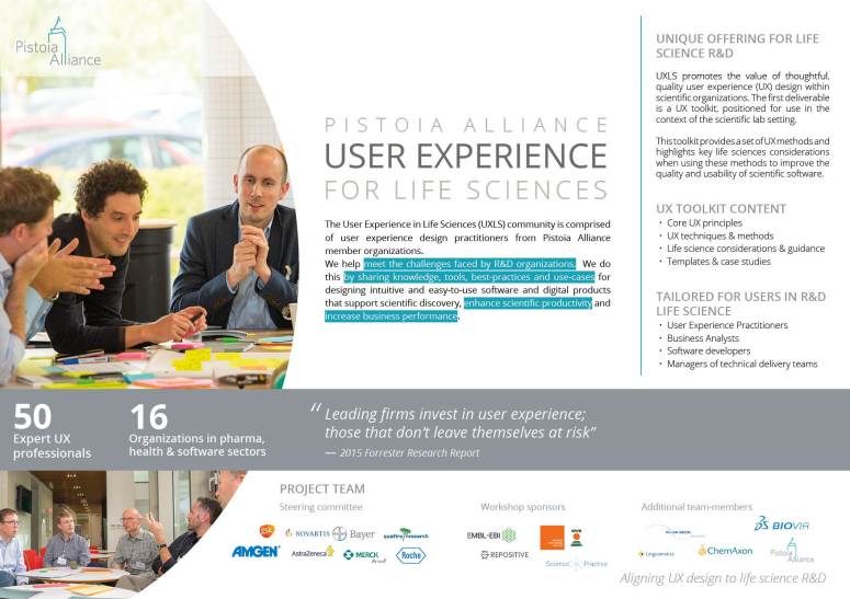 executive briefing document for the UX for Life Sciences project
